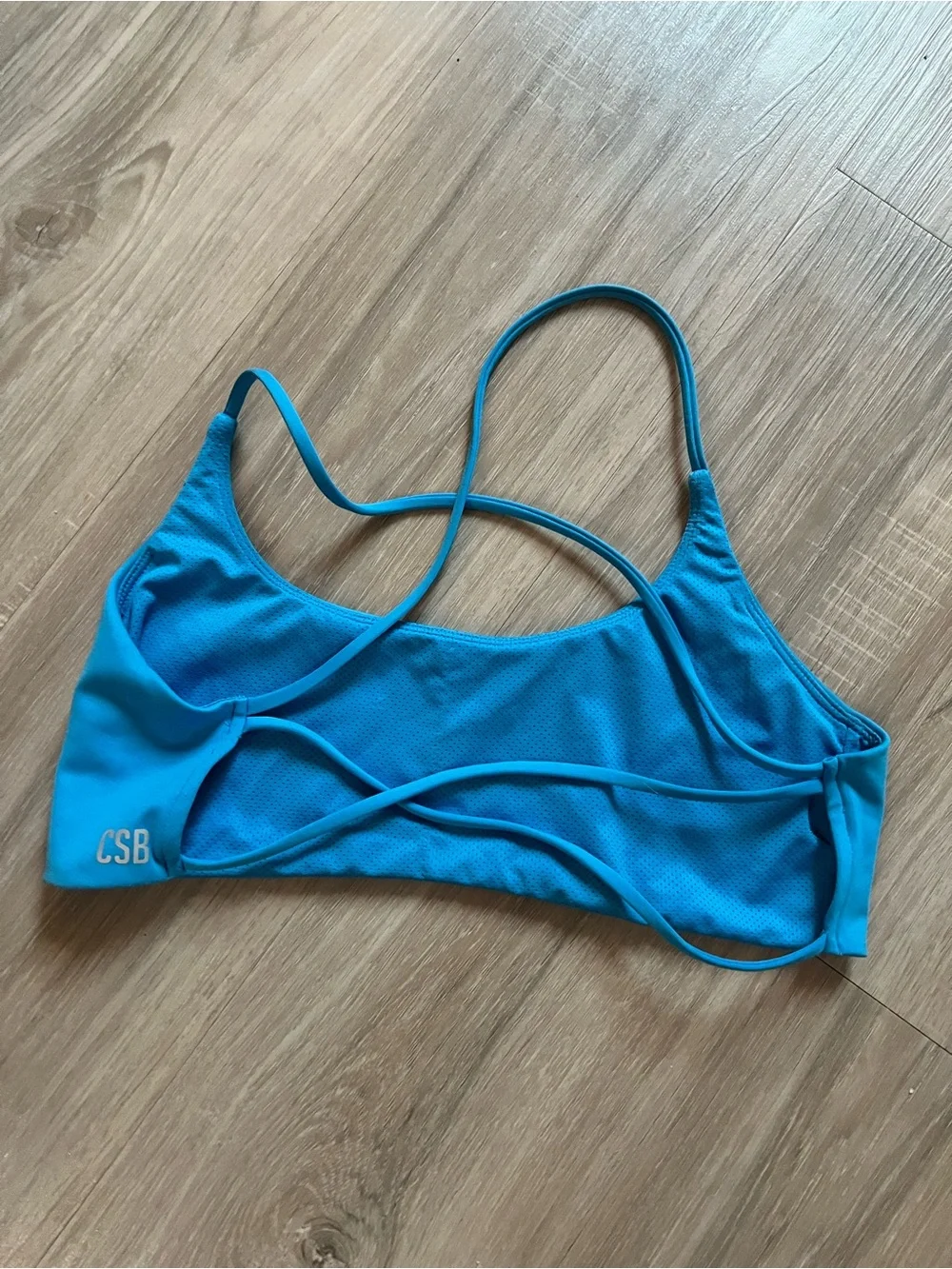 Crop Shop Boutique Serenity Lexi Crop Blue Strappy Sports Bra